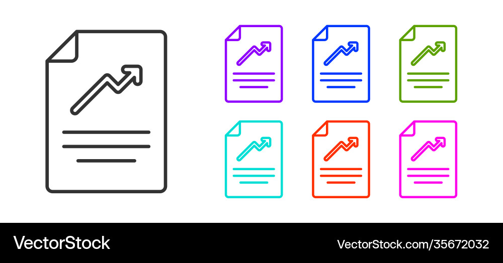 Black line document with graph chart icon isolated Black line document with graph chart icon isolated vector image