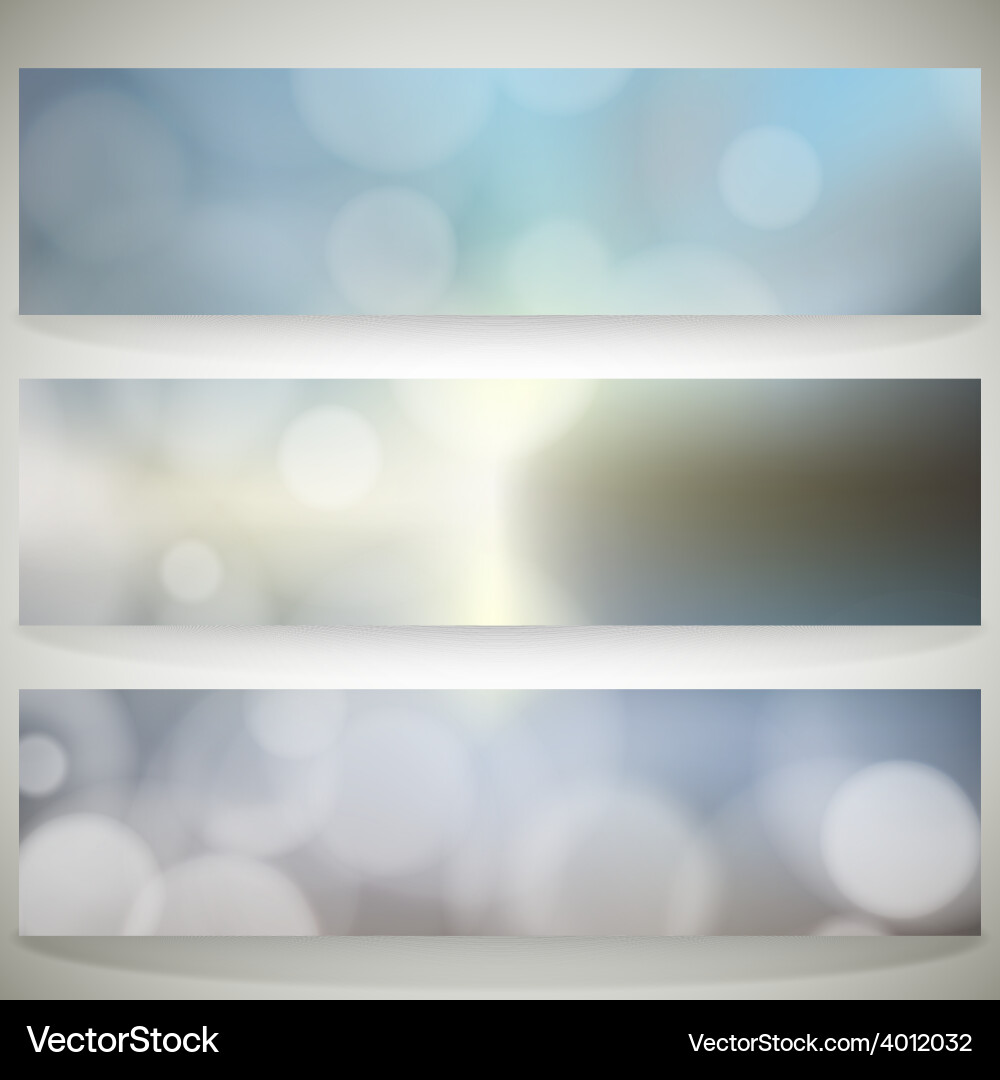 Blurry backgrounds set with bokeh effect abstract Vector Image