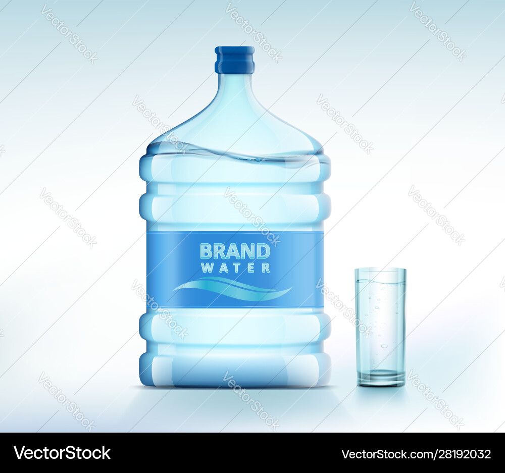Bottle with clean fresh water glass a drink Bottle with clean fresh water glass a drink vector image