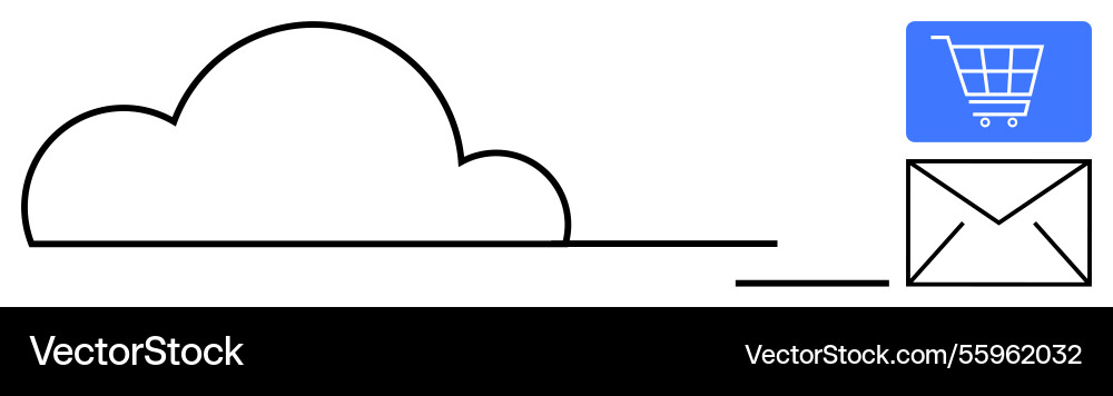 Cloud-based email integrating online shopping Vector Image