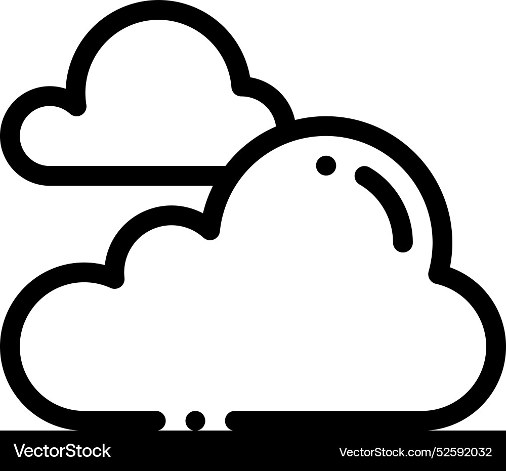 Cloudy icon thin linear style design isolated Cloudy icon thin linear style design isolated Vector Image