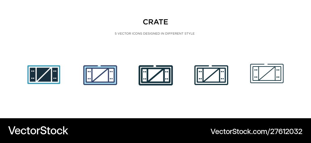 Crate icon in different style two colored Crate icon in different style two colored vector image