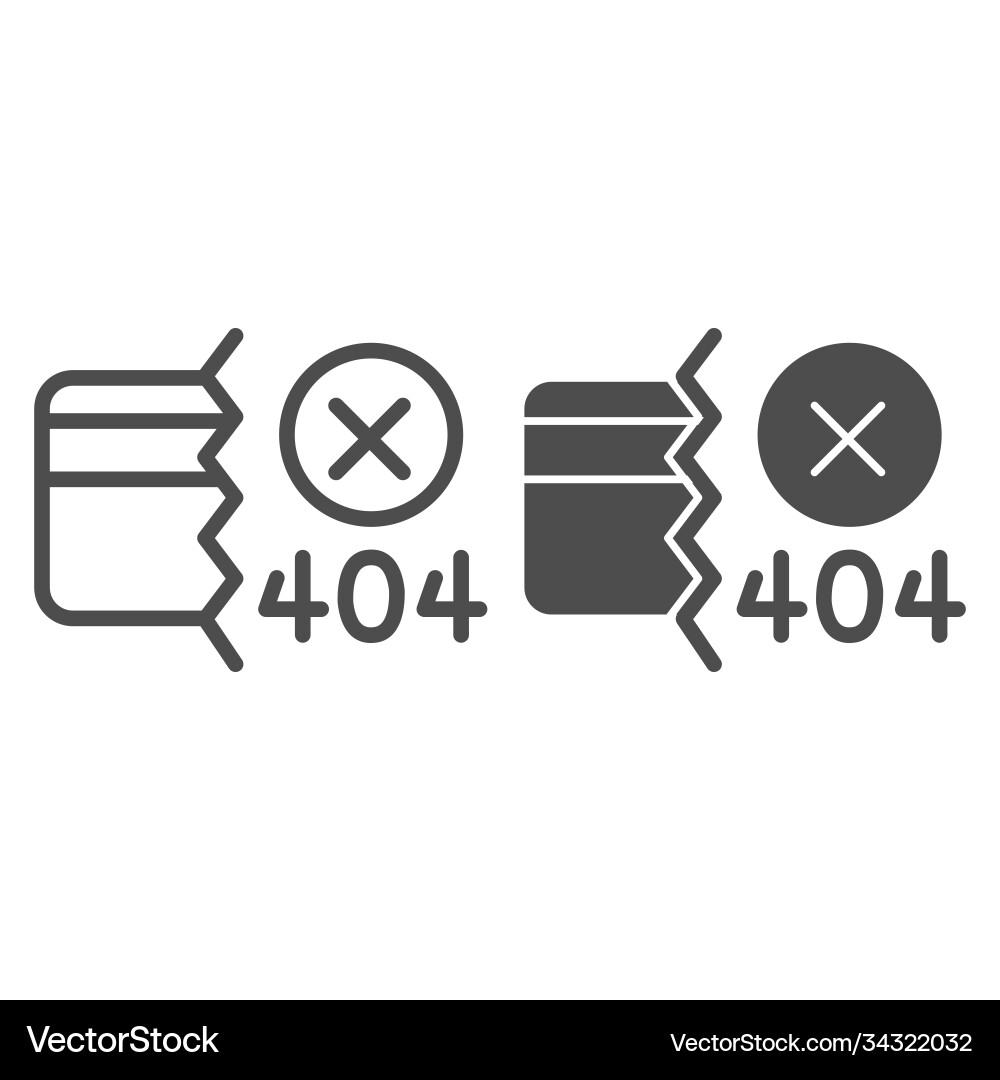 Credit card and communication error line solid Credit card and communication error line solid vector image
