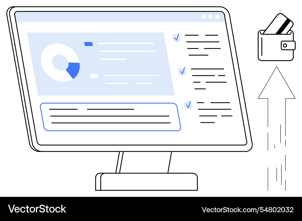 Dashboard screen with analytics data checklist Dashboard screen with analytics data checklist vector image