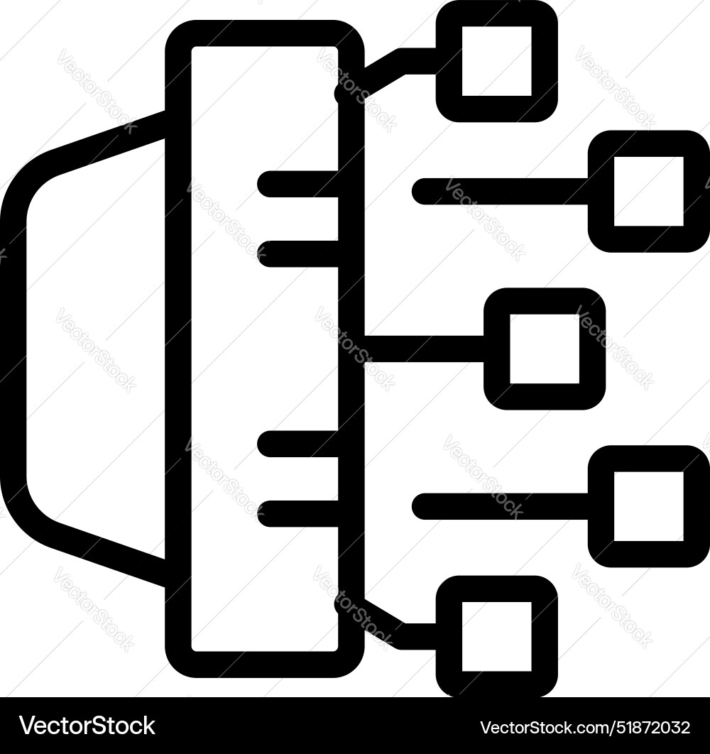 Data server connecting to multiple devices icon Data server connecting to multiple devices icon vector image