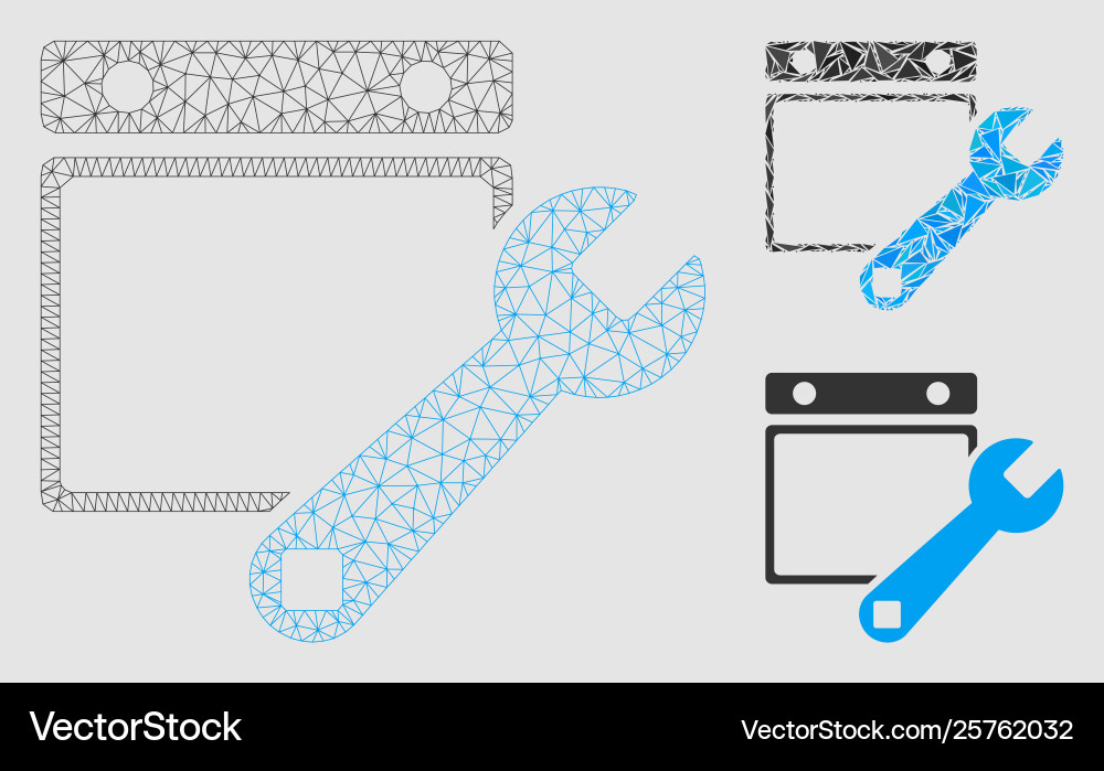 Date setup mesh carcass model and triangle Date setup mesh carcass model and triangle vector image