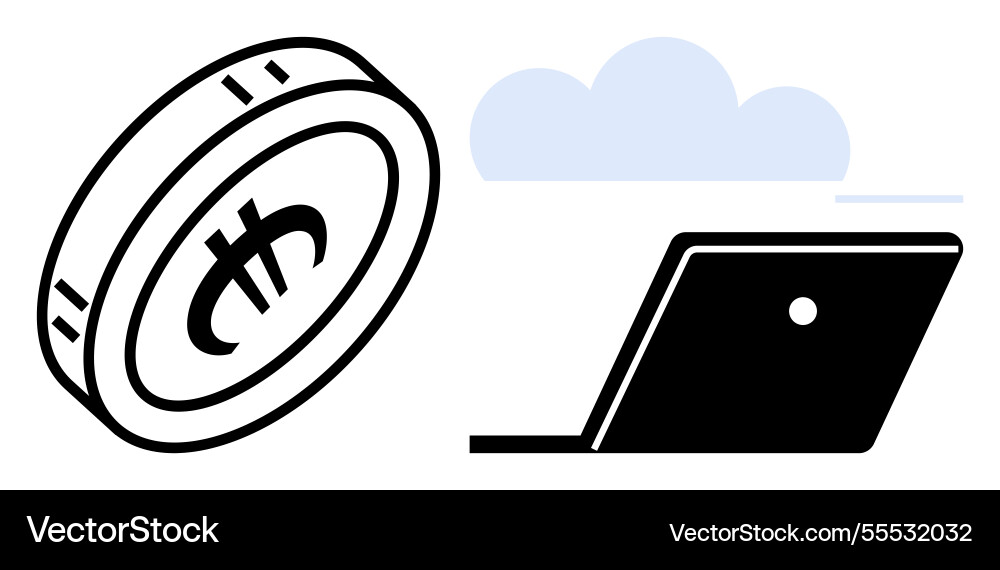 Digital currency and cloud computing modern Vector Image