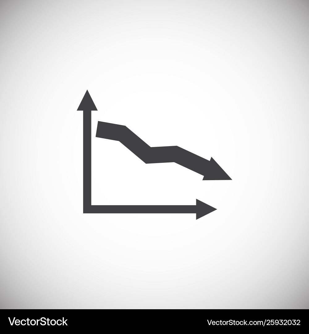 Down chart icon on background for graphic and web Down chart icon on background for graphic and web Vector Image