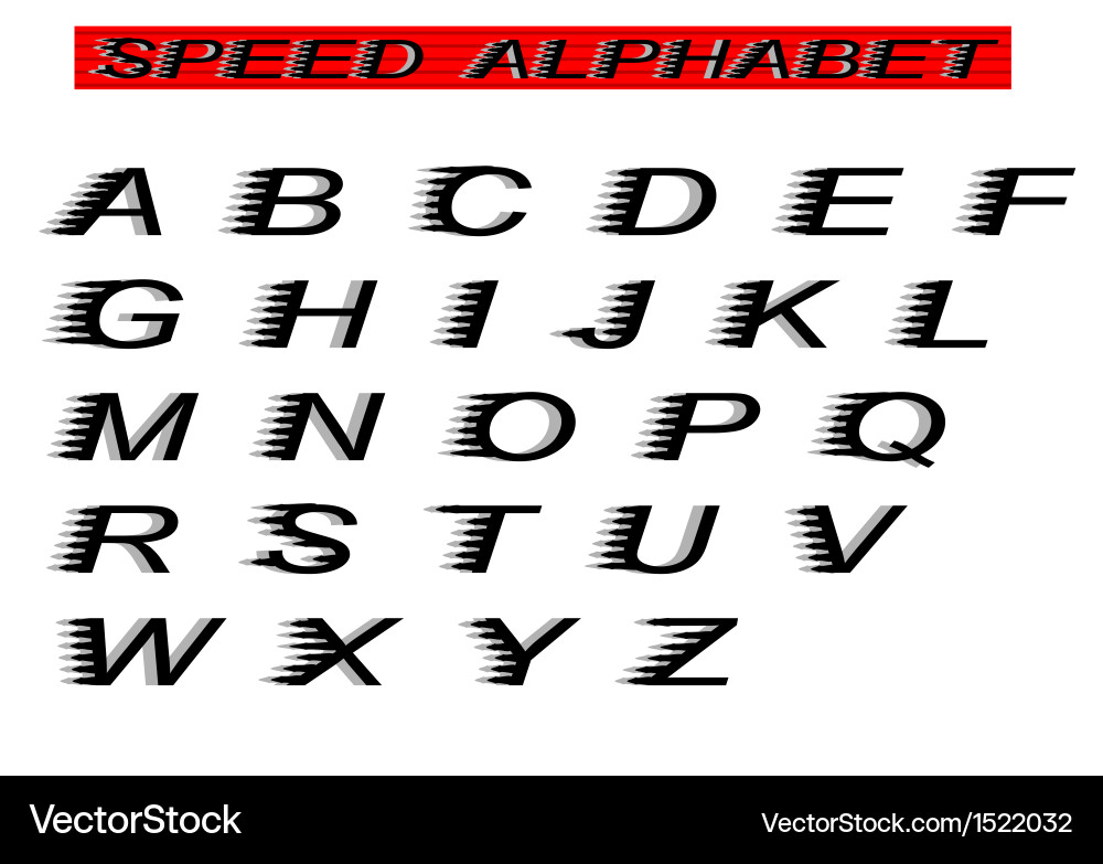 Dynamic Speed Alphabet Typography vector image