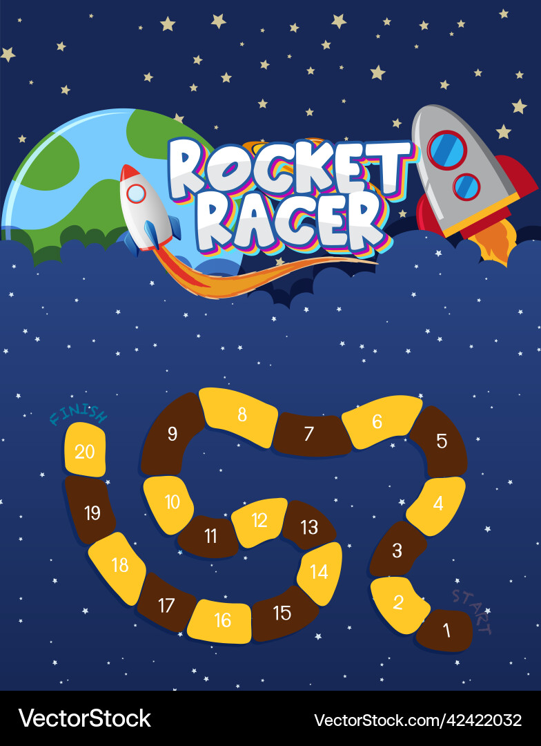 Game template with space theme background Vector Image