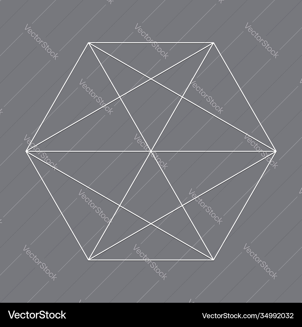 Geometric octagon polygon with diagonal angles Geometric octagon polygon with diagonal angles vector image
