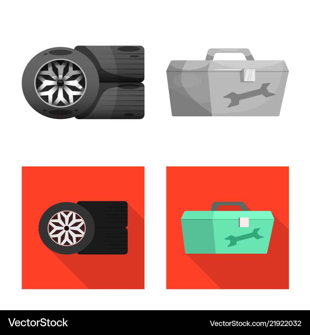 Isolated object of car and rally icon set Vector Image