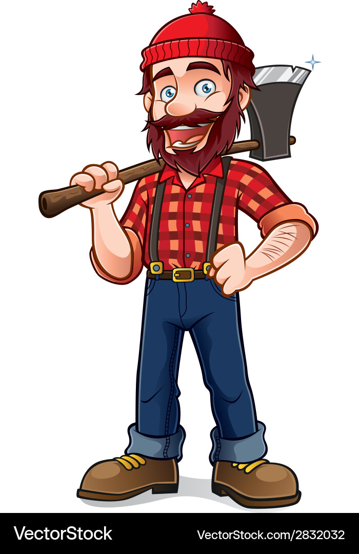 Lumberjack with Axe Royalty Free Vector Image - VectorStock