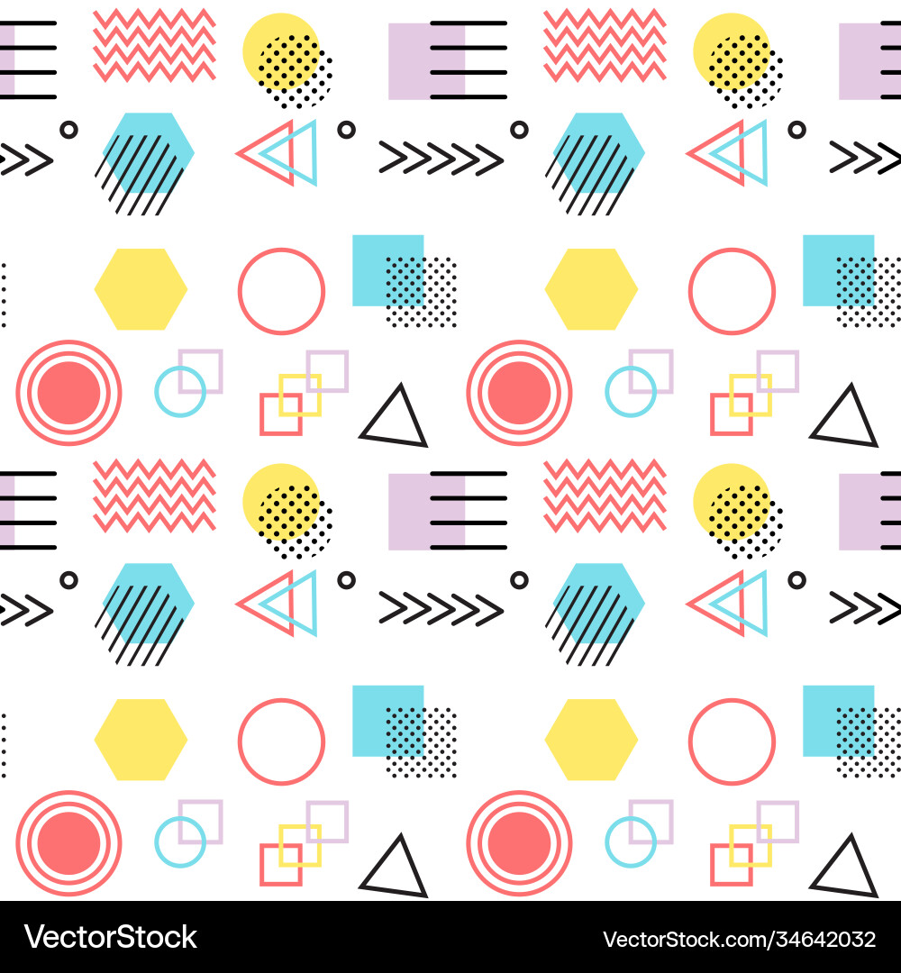 Memphis style with geometric pattern Memphis style with geometric pattern vector image