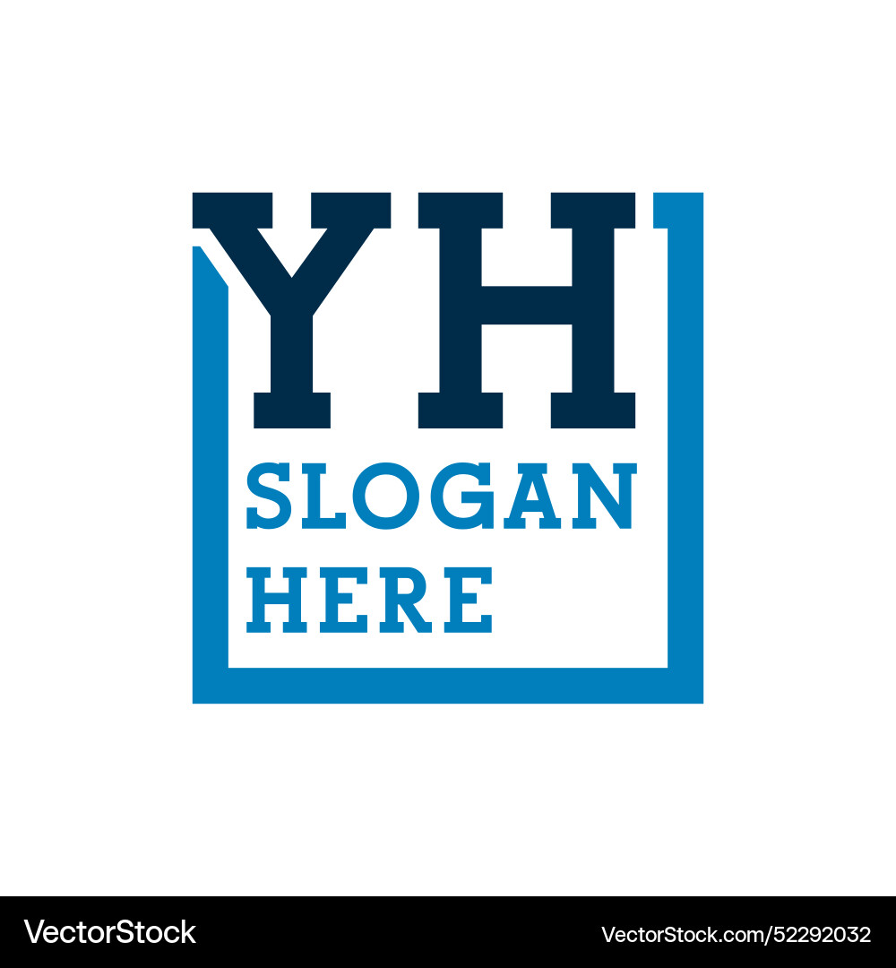 Minimal initials logo letters y and h yh initial Vector Image