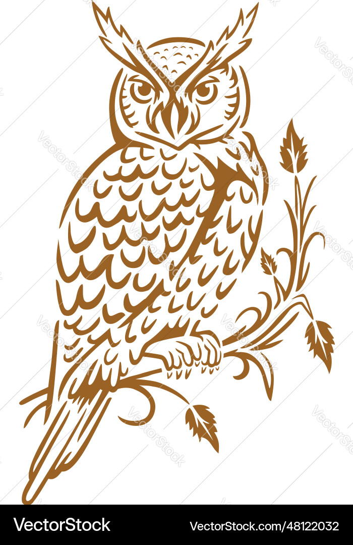 night-bird-owl-full-body-printable-stencil-vector-image