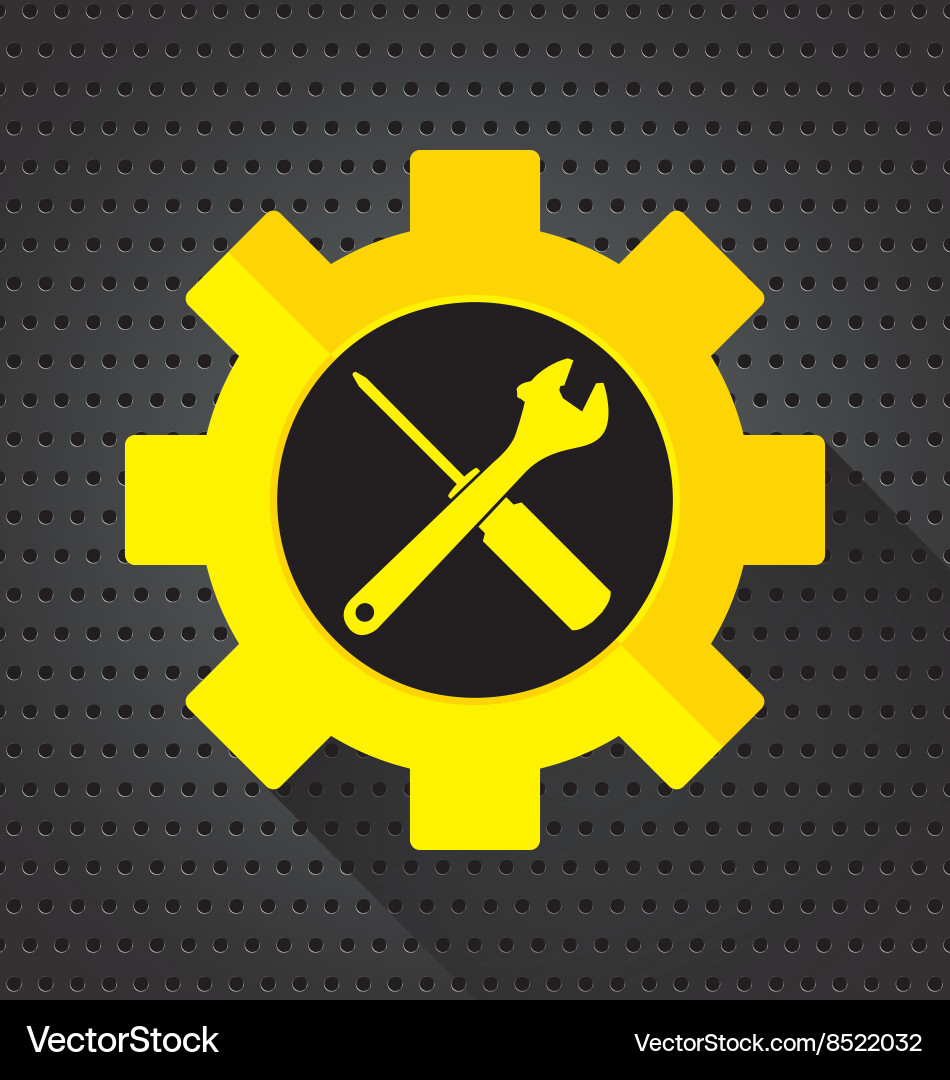 Object tool icon wrench with screwdriver vector image