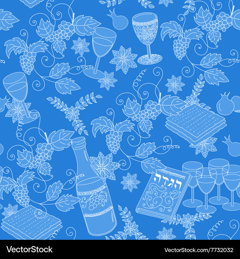 Passover seamless pattern background vector image