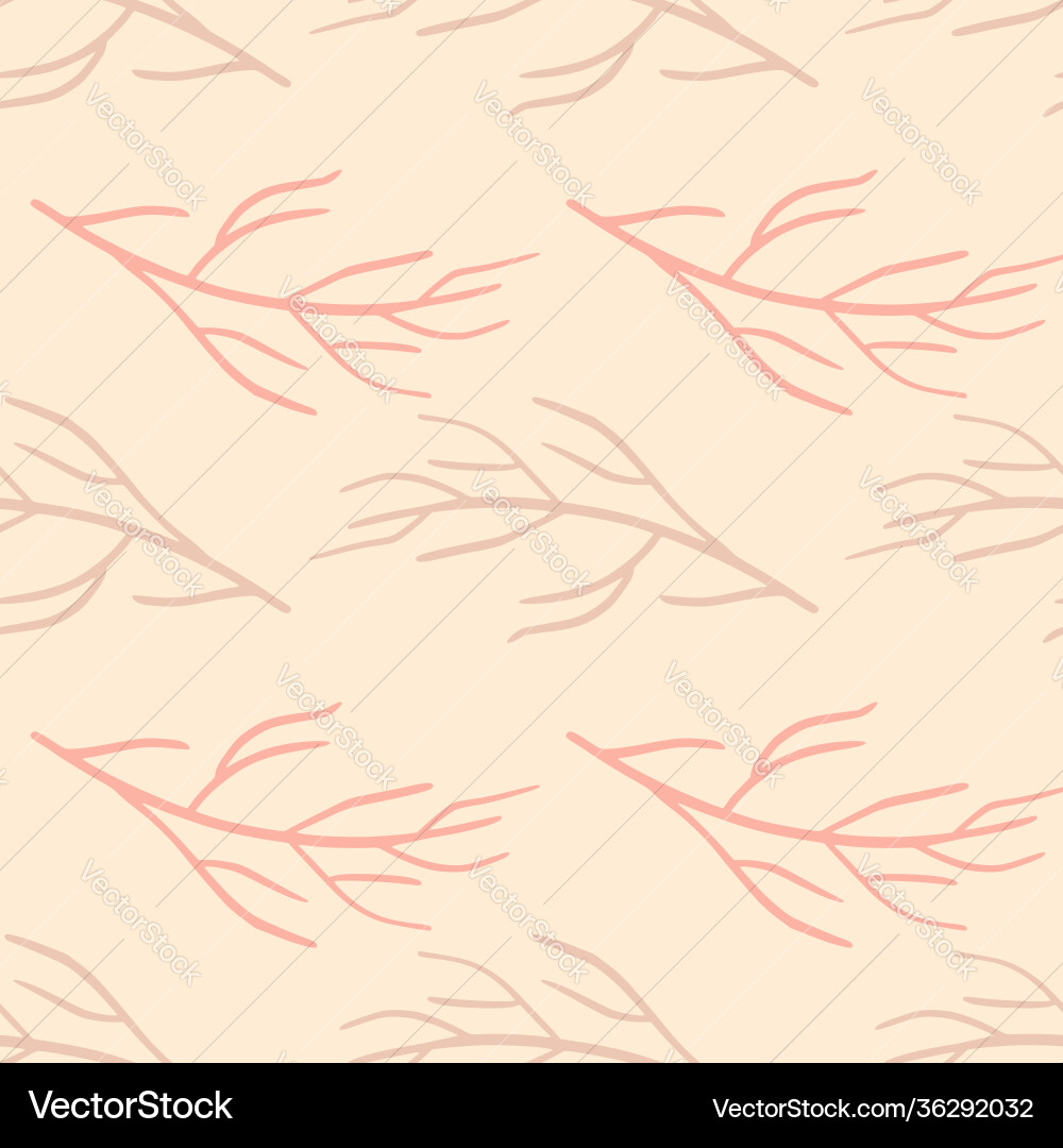 Pastel tones seamless botanic pattern with simple Pastel tones seamless botanic pattern with simple vector image