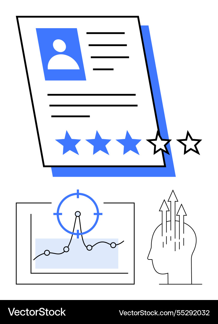 Performance evaluation with resume analytics Performance evaluation with resume analytics vector image