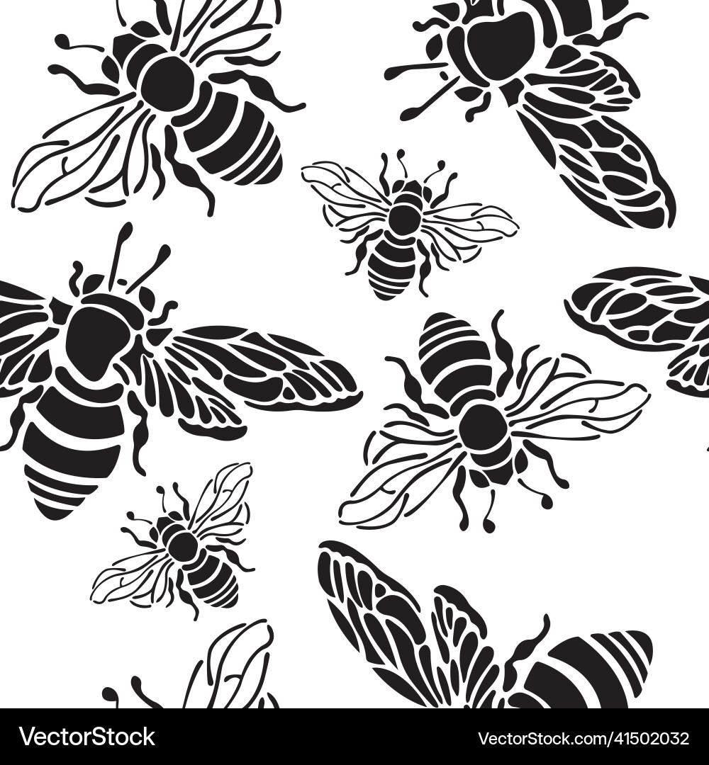 Seamless pattern with honey bee Seamless pattern with honey bee Vector Image