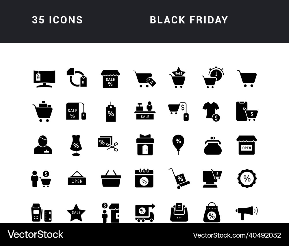 Set of simple icons black friday Set of simple icons black friday vector image
