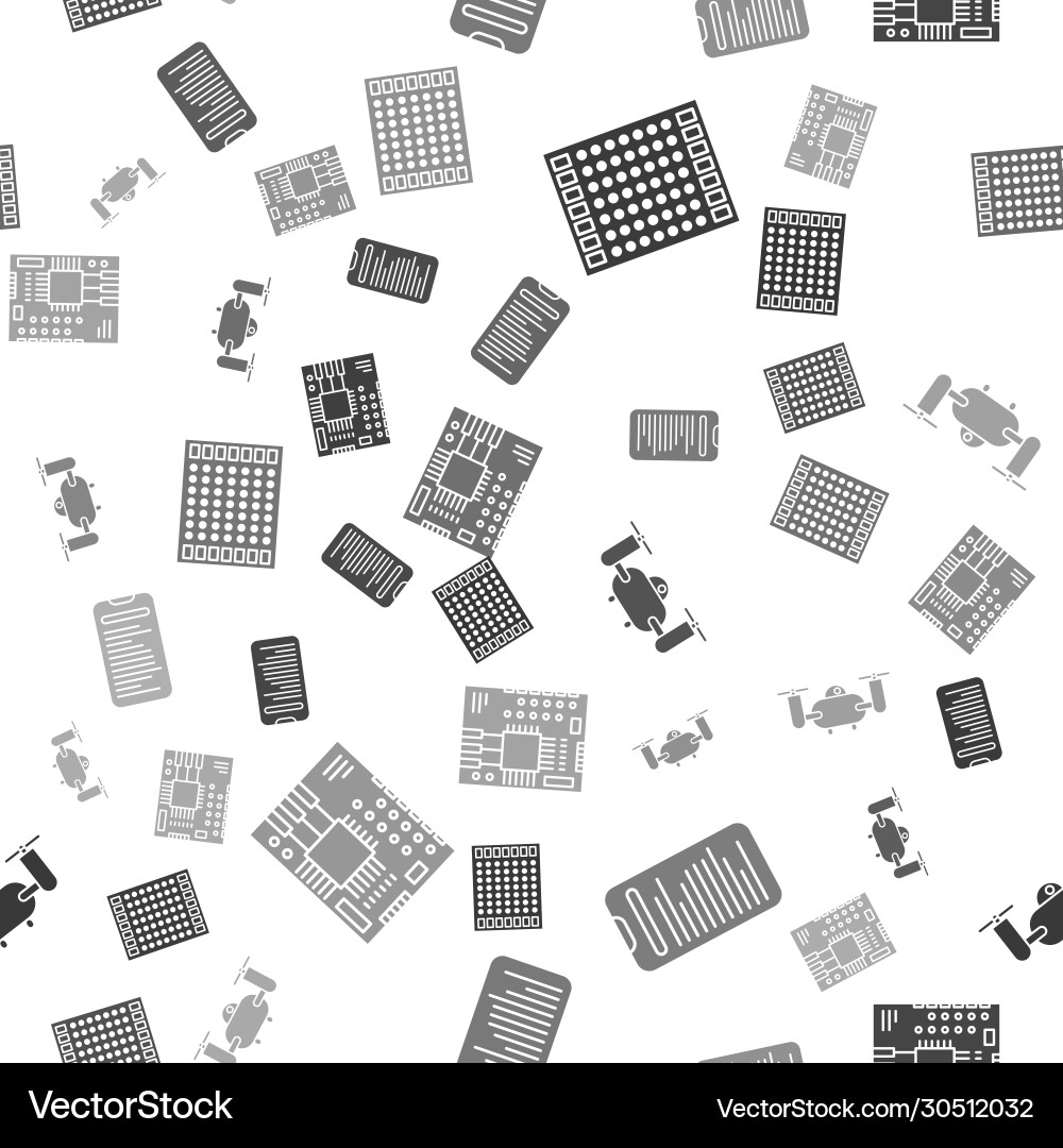 Set printed circuit board pcb computer api vector image