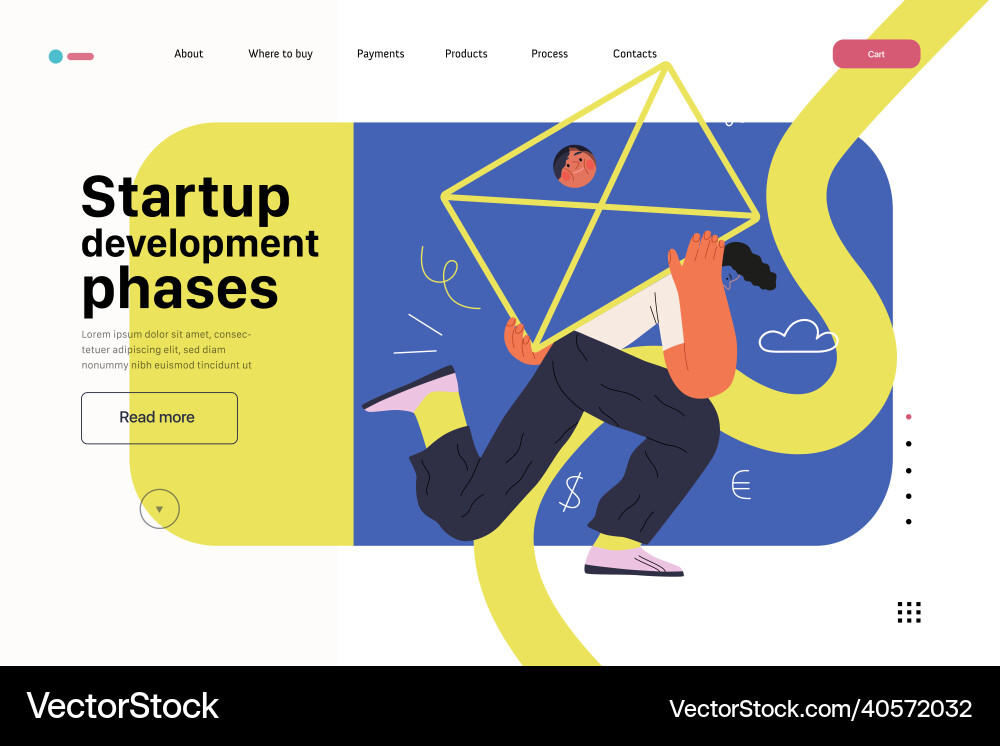 Startup website landing template Startup website landing template vector image