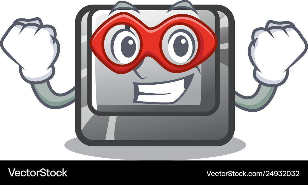 Super hero button i in character shape vector image