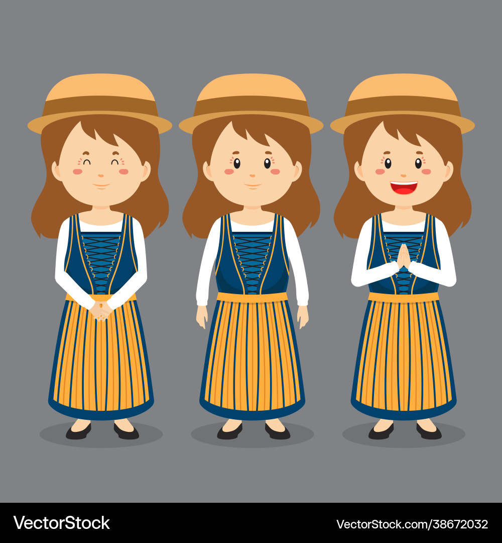 Swiss character with various expression vector image