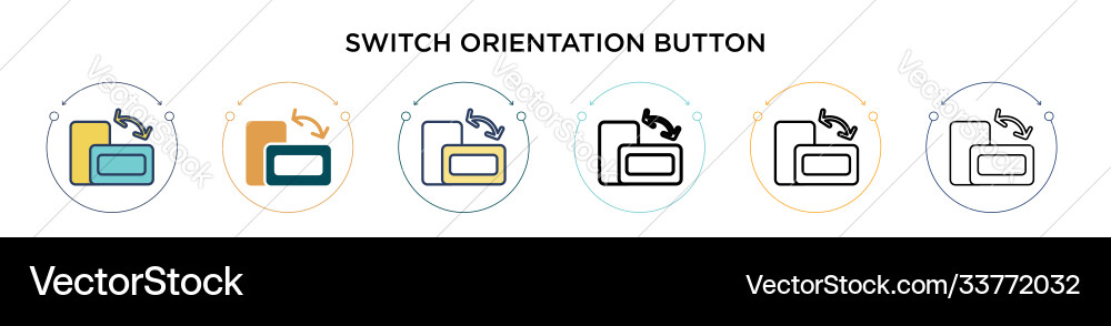 Switch orientation button icon in filled thin Vector Image