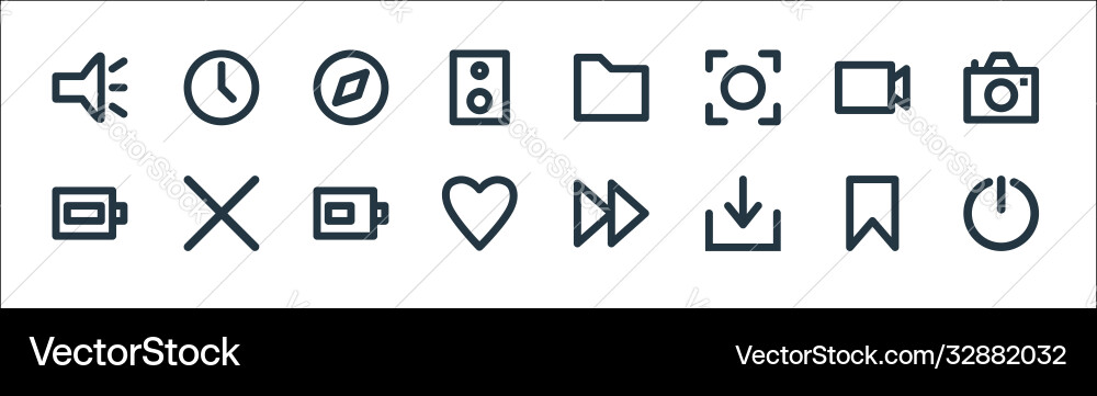 User interface line icons linear set quality User interface line icons linear set quality vector image