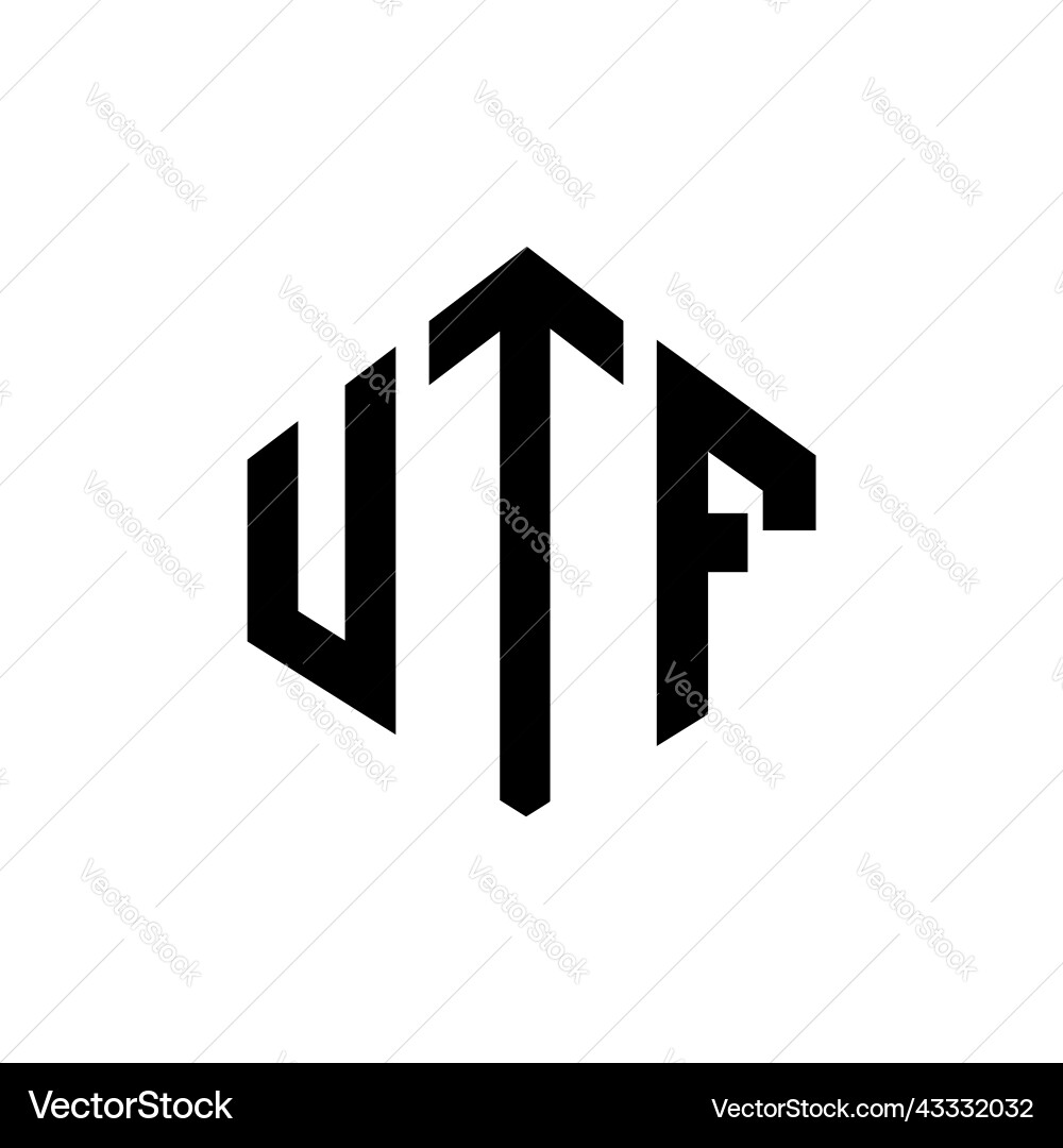 Utf letter logo design with polygon shape Vector Image