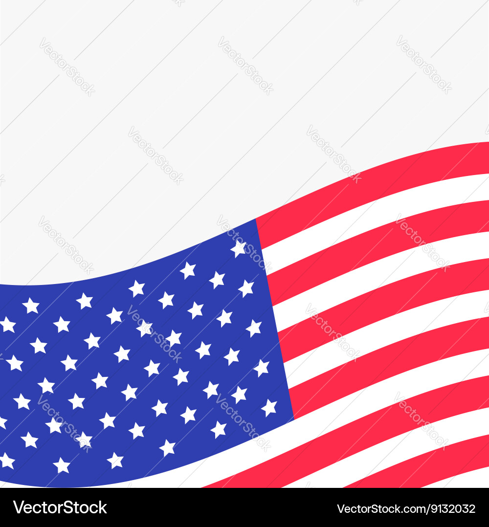 Waving american flag frame white background vector image