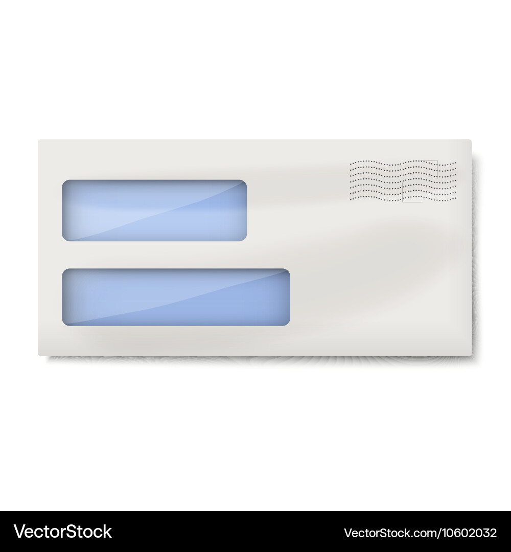 White DL Envelope with Two Windows vector image