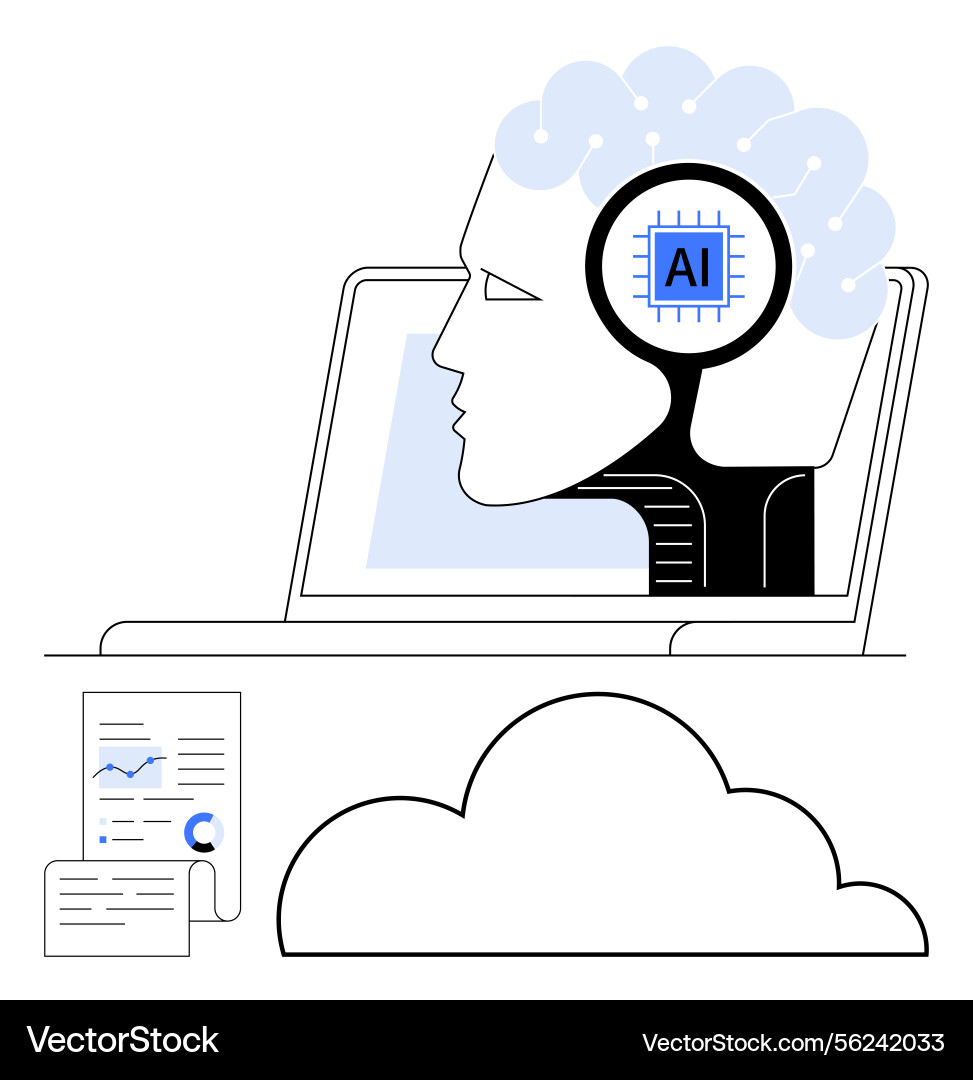 Ai system integrating cloud technology for data vector image