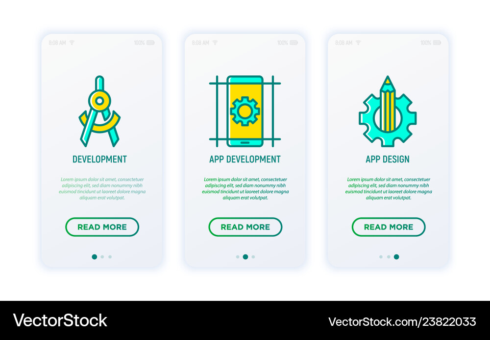 App development thin line icons App development thin line icons vector image