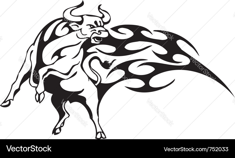 Bull in tribal style - image vector image