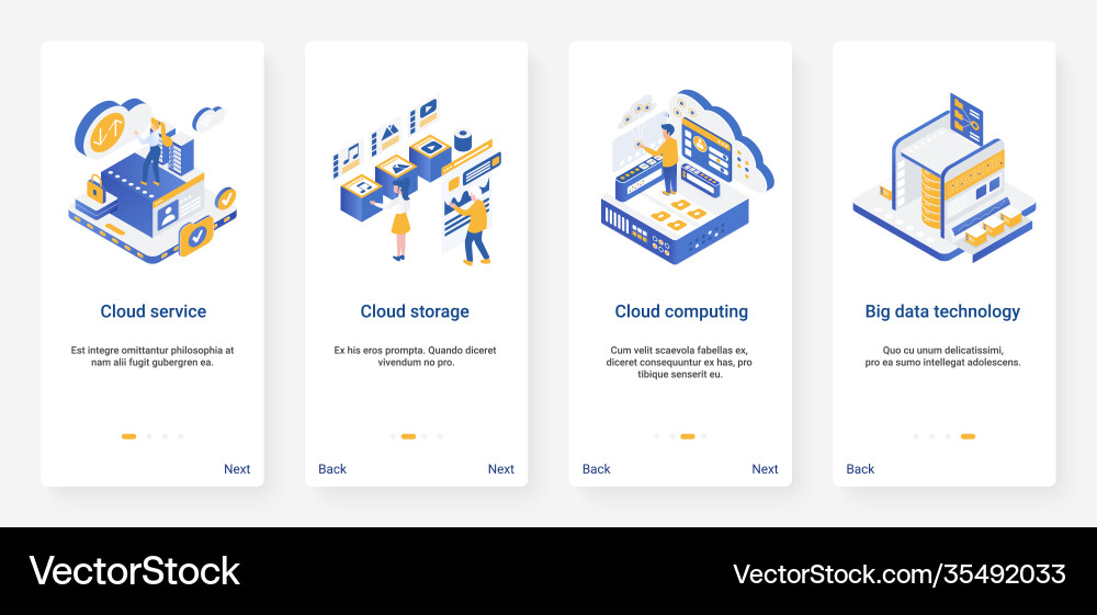 Cloud Data Storage UI/UX vector image