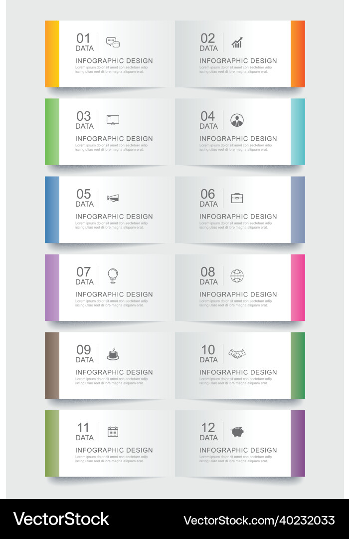 Data Index Tab Paper Template Vector Image