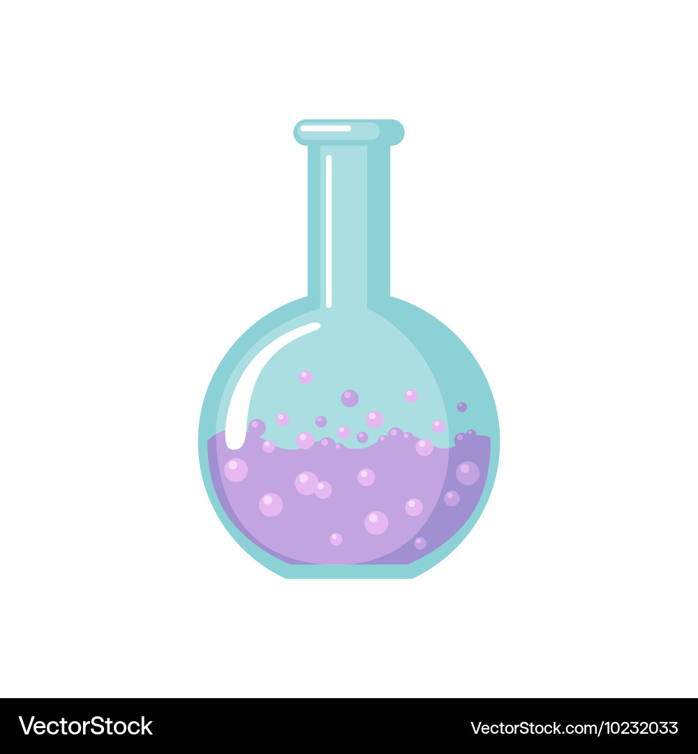 Flask icon in flat style Vector Image