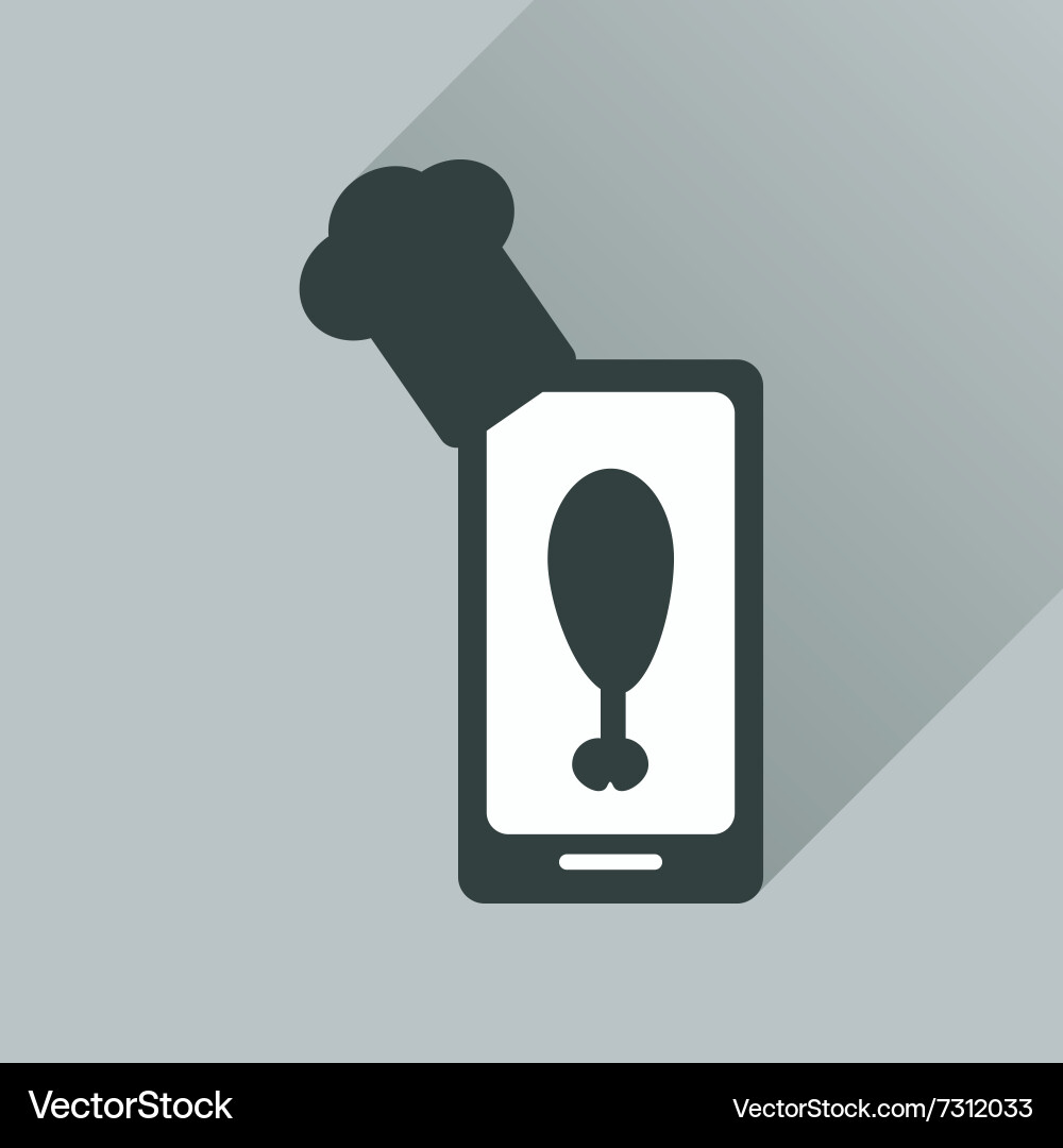 Flat web icon with long shadow mobile chef vector image