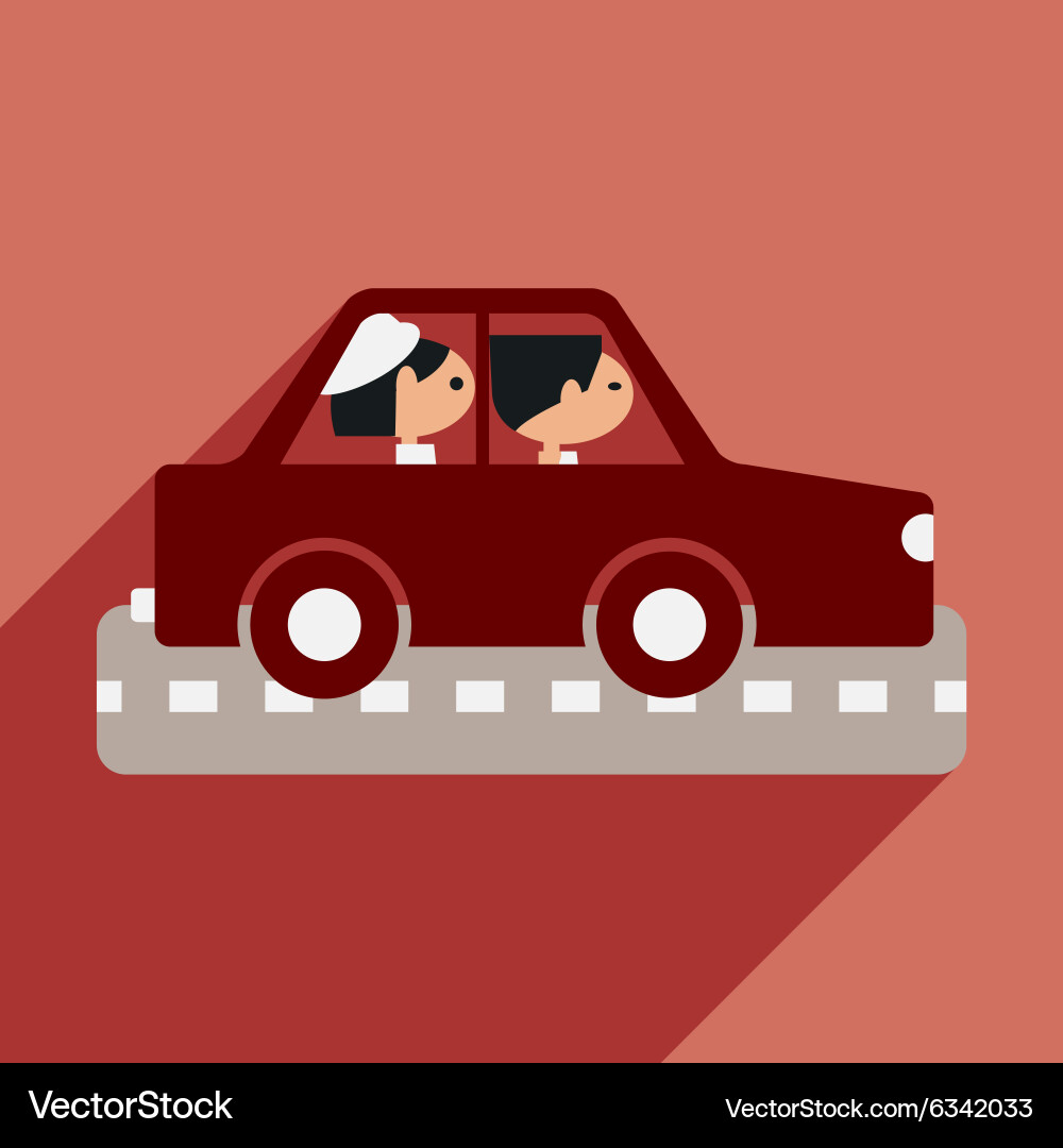 Flat with shadow icon and mobile application vector image