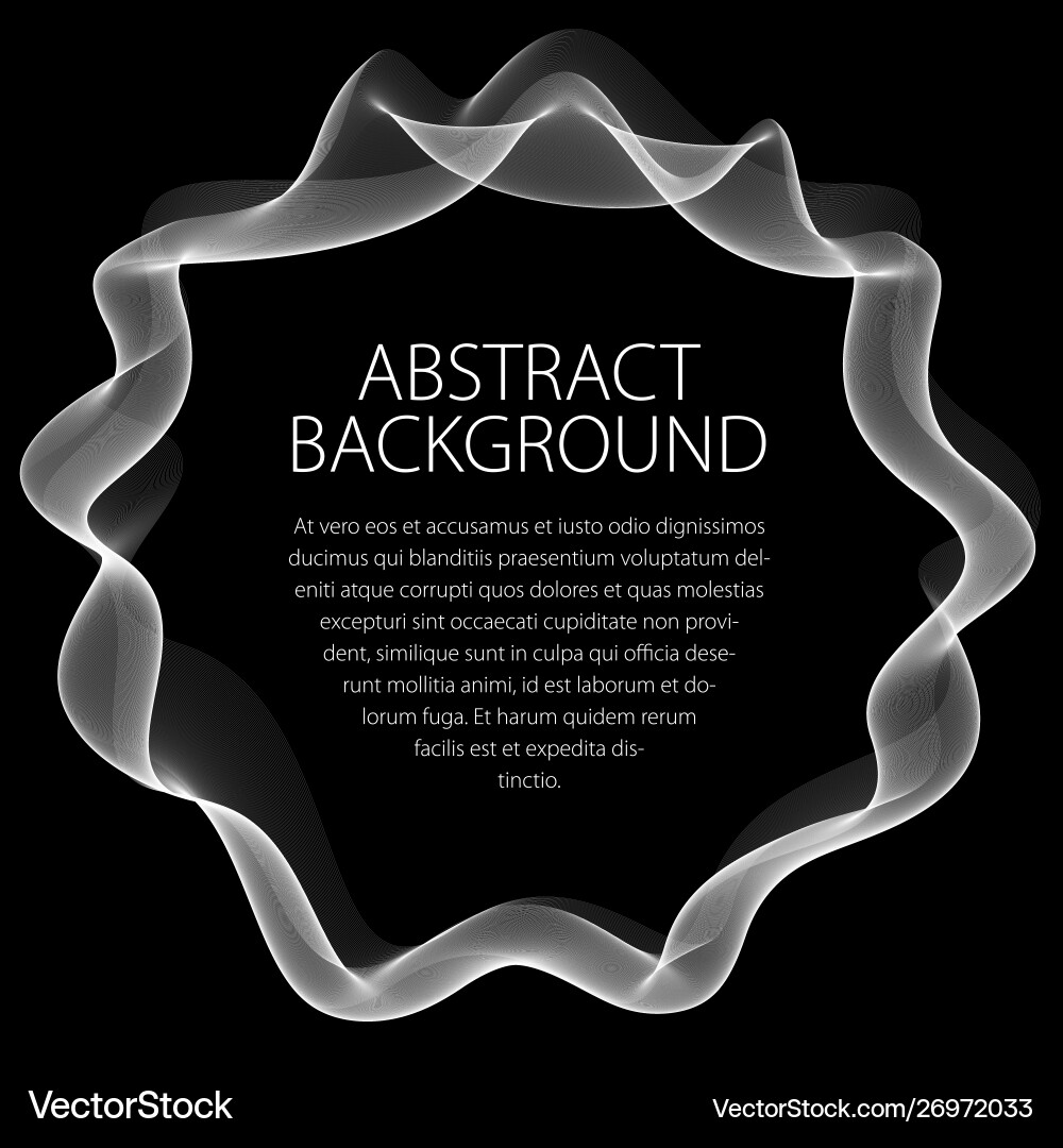 Flowing smooth linear frame in a shape circle Flowing smooth linear frame in a shape circle vector image