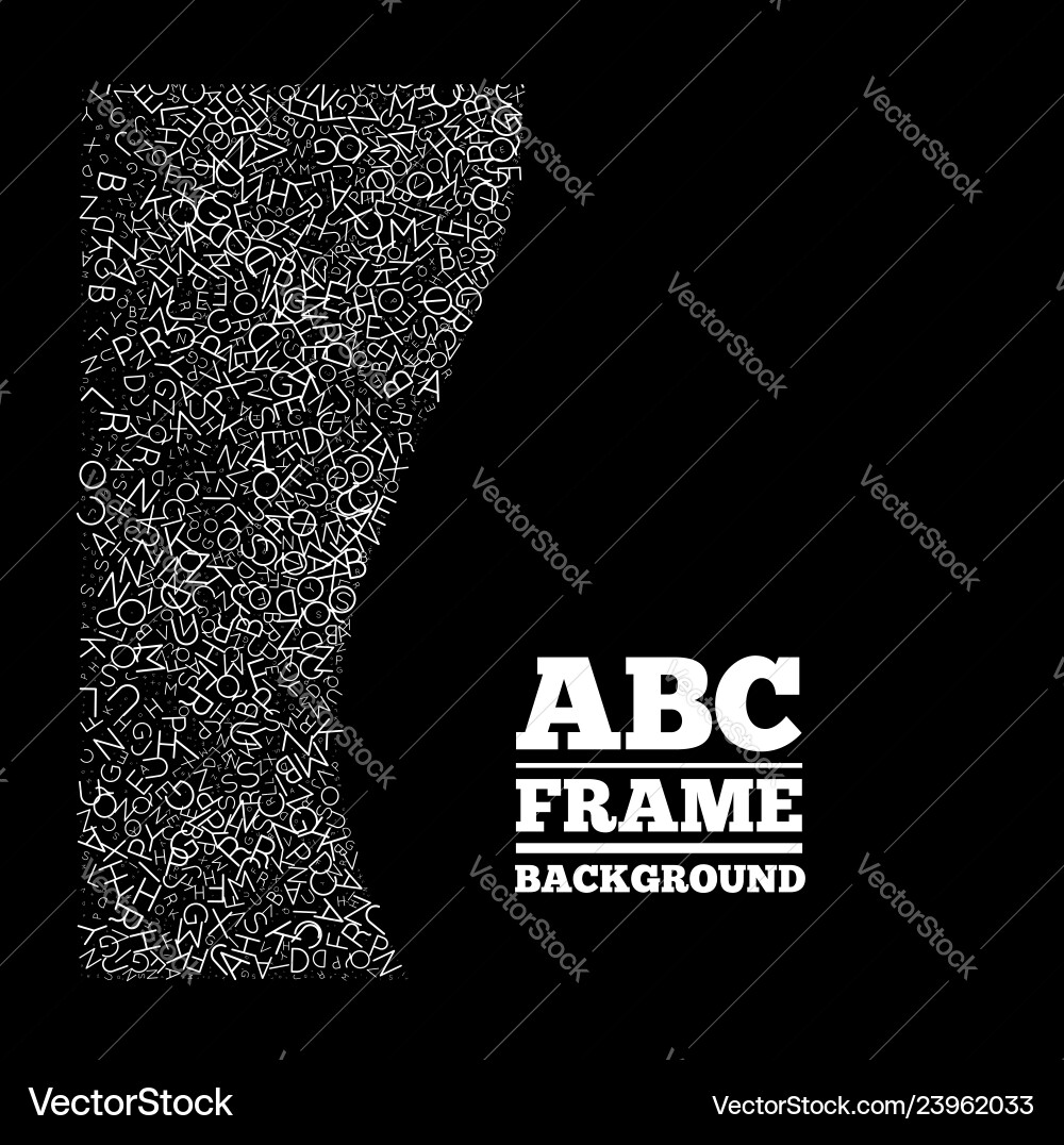 Frame created from the letters of different sizes Frame created from the letters of different sizes vector image
