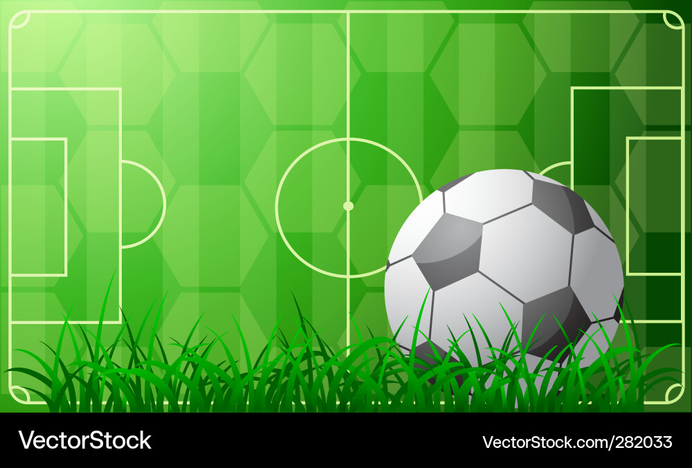 Fußball auf Feld Vektorbild