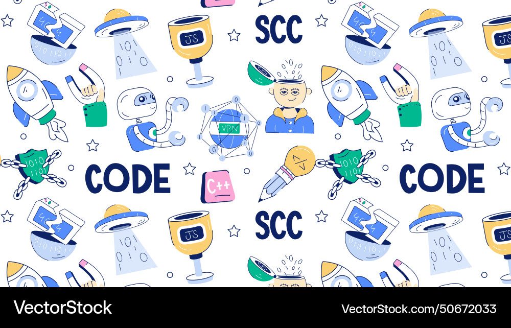 Hand drawn showing concepts of programming Vector Image