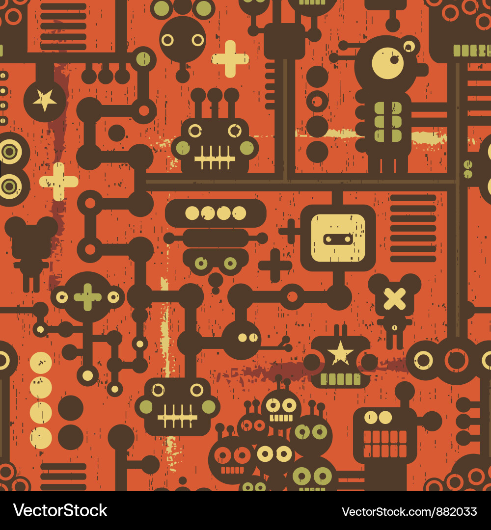 Metallic Robot Pattern vector image