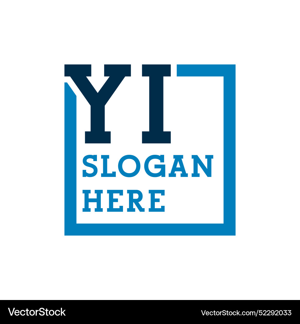 Minimal initials logo letters y and i yi initial Vector Image