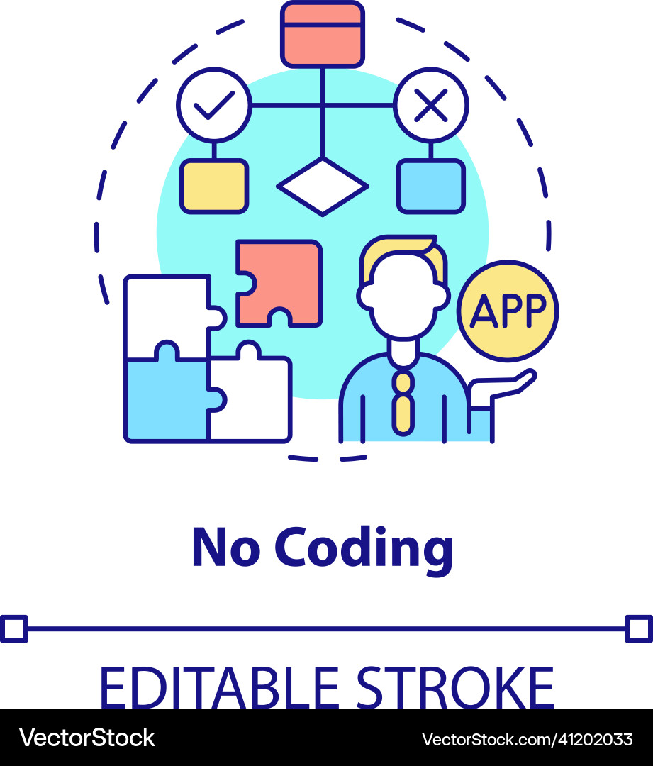 No coding concept icon No coding concept icon vector image